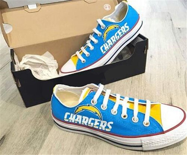Women's Los Angeles Chargers Repeat Print Low Top Sneakers 003
